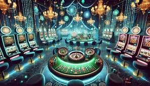 Panel kontrol Adventures Beyond Wonderland menampilkan tombol taruhan dan putar